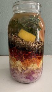 Fire Cider Macerating in a Jar